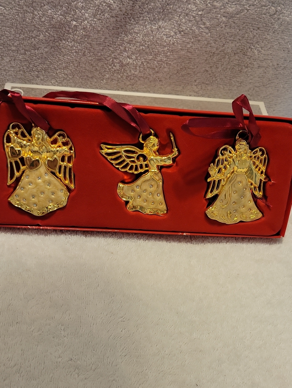 Gorham Gold Colored Angel Ornaments